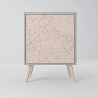 SIDEBOARD CERAMIC TEXTURE, Grau, 57,5x42x77,5 cm, Schräge Buchenholzfüße - Buchefarben/Multicolor, Holzwerkstoff/Buchenholz (57.5/77.5/42cm) - SpaceRebels