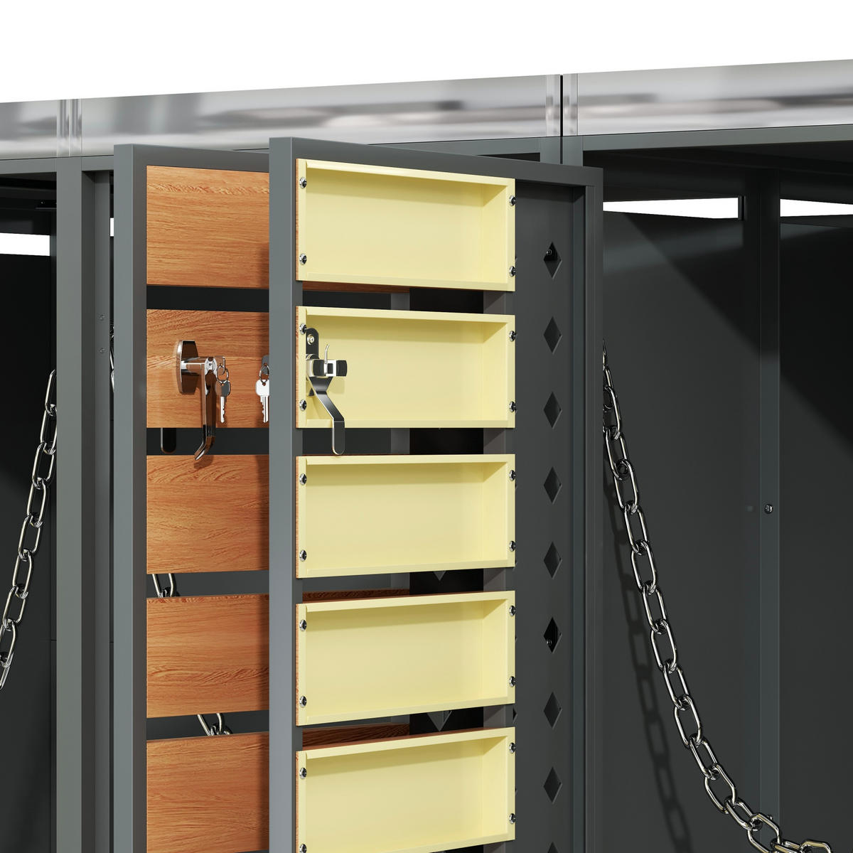 MÜLLTONNENBOX Mit Pflanztrog Holzoptik/Grau - Braun, Metall (132/124.5/80cm) - ComfortXL