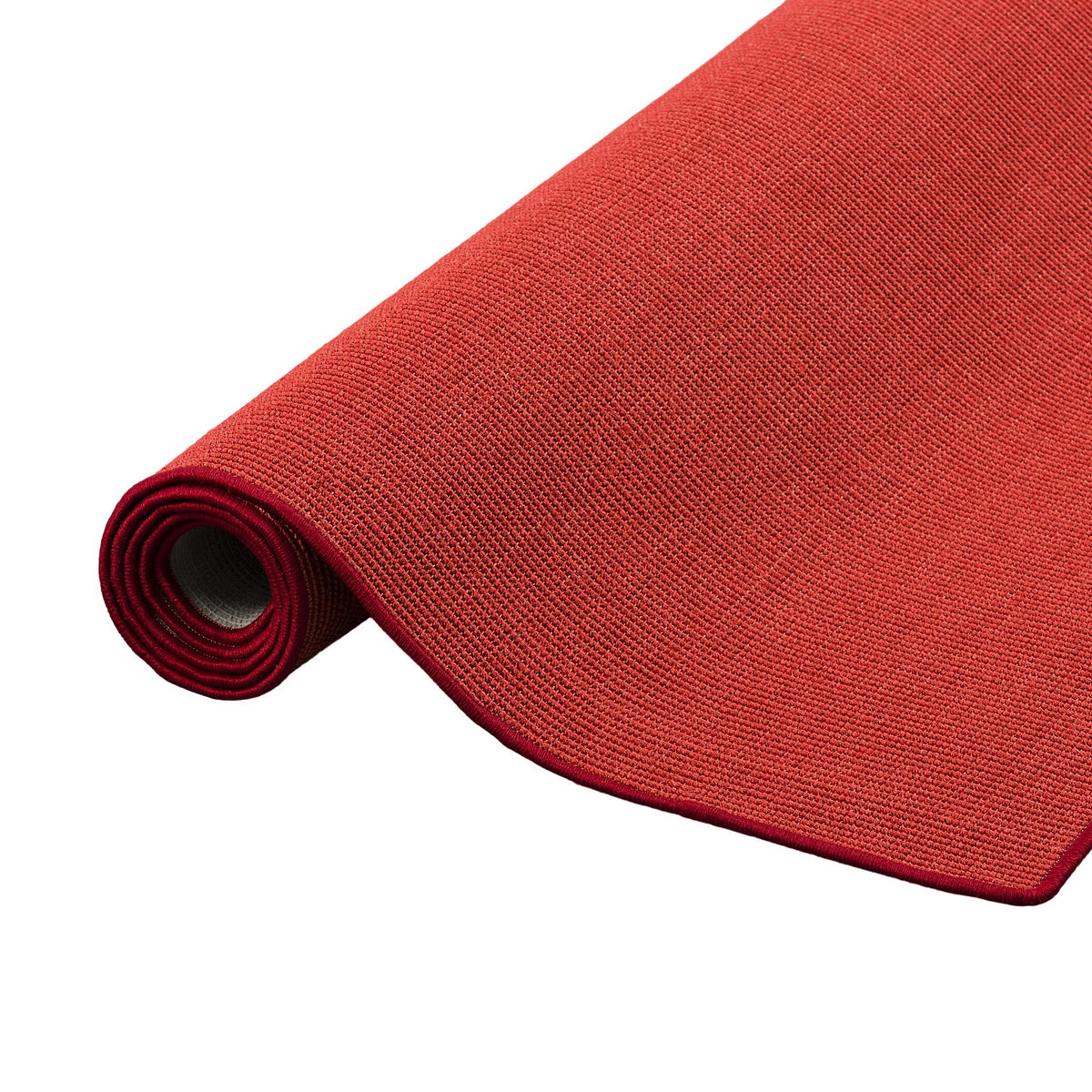 SISAL NATUR TEPPICH KLASSISCH - Rot, Textil (133/133cm) - Snapstyle
