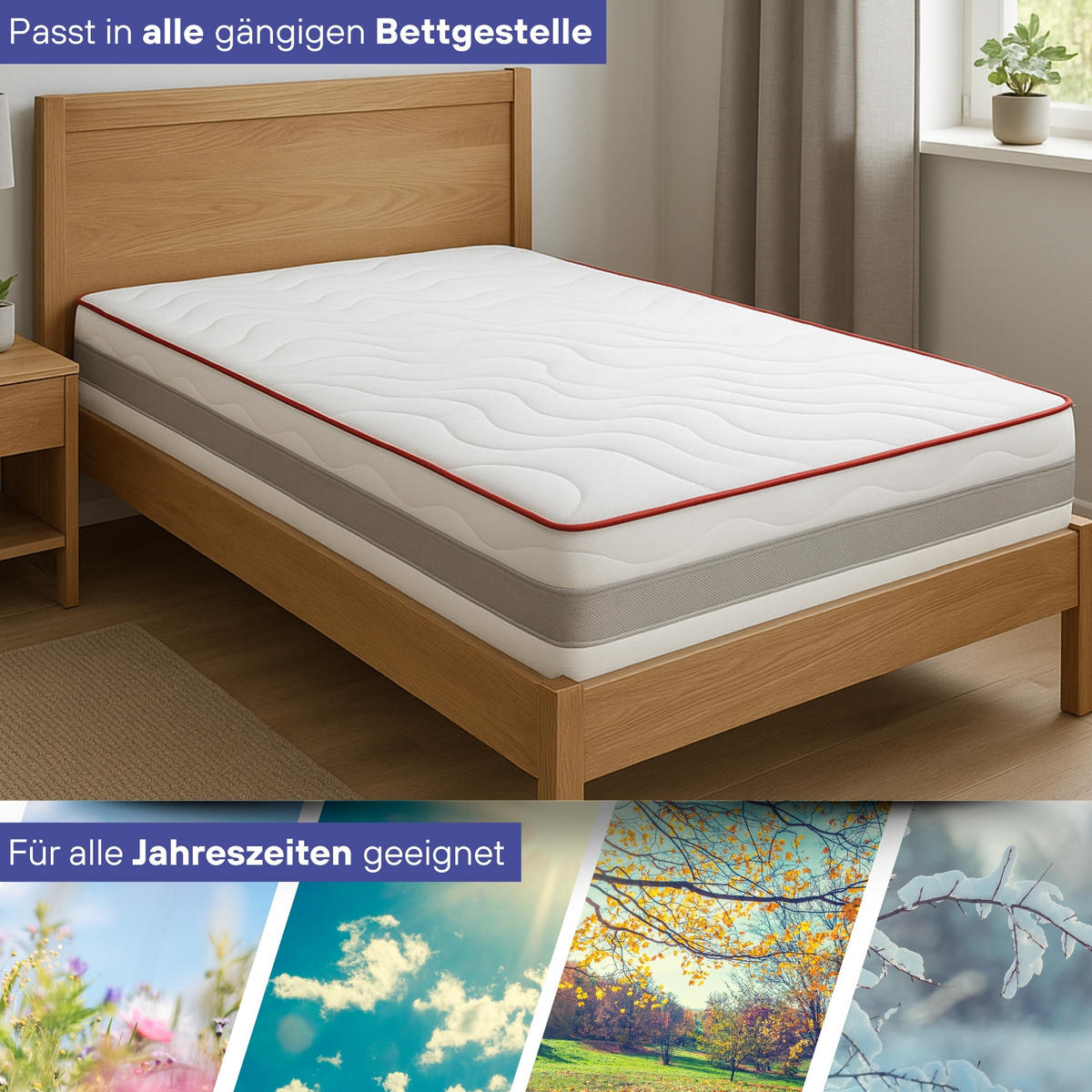 KALTSCHAUMMATRATZE FLEXX Höhe 25cm 140x200cm - Weiß, Textil (140/200cm) - Arensberger