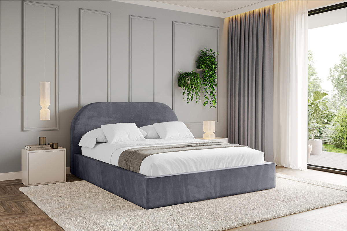 POLSTERBETT mit Bettkasten und Lattenrost, Bett mit Matratze H3/H4 - TIVON 120x200 Dunkelgrau - Dunkelgrau, Holzwerkstoff/Textil (120/200cm) - ALTDECOR