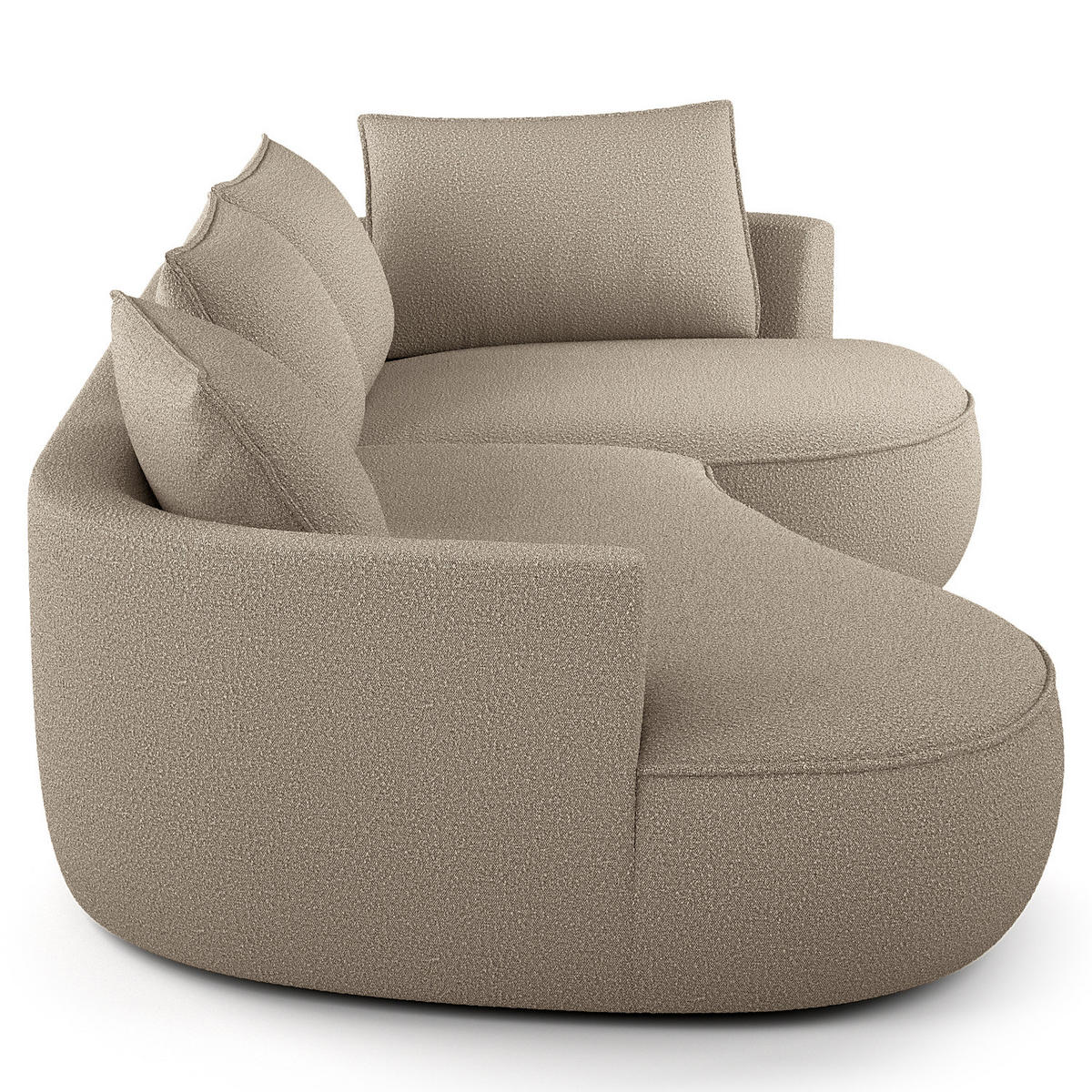 BIGSOFA - Beige/Schwarz, Kunststoff/Textil (322/82/154cm) - home24