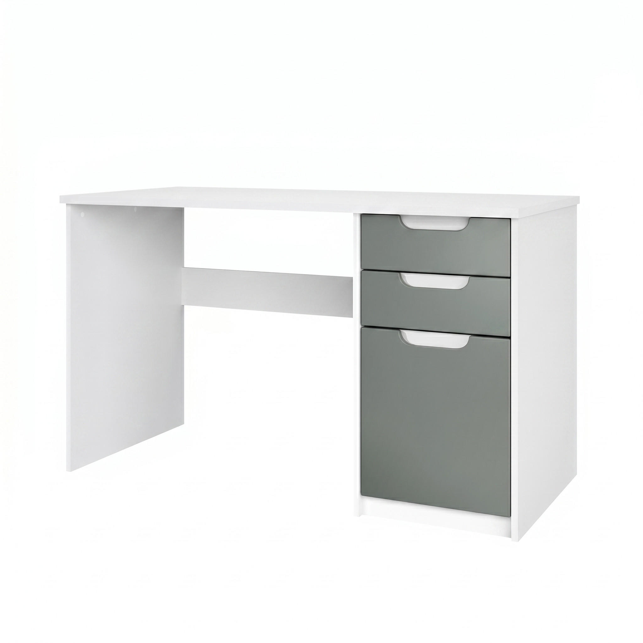 SCHREIBTISCH Logan Fronten in Graphit Seidenmatt - Graphitfarben, Holzwerkstoff (60/129/76cm) - Vladon