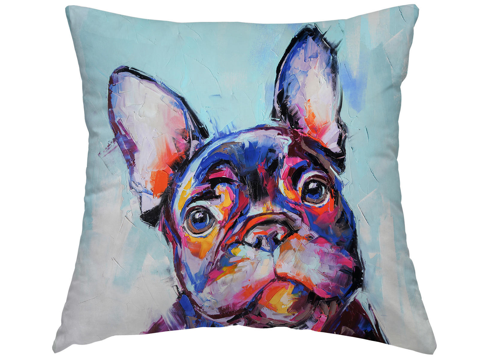 WENDE-KISSENHÜLLE POP-Acryl Buddy 45/45 cm - Multicolor/Hellblau, Textil (45/45cm) - beties Heimtextil