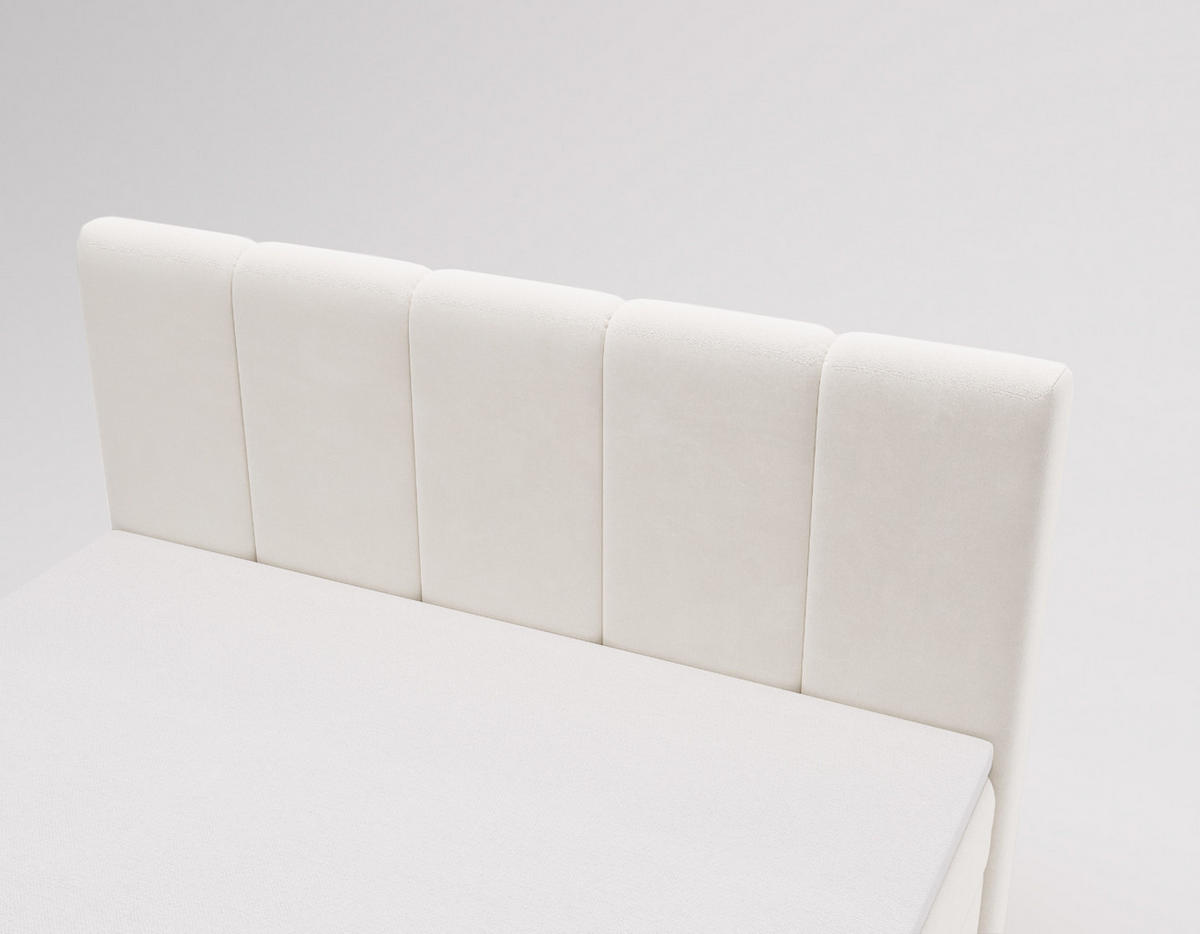 BOXBETT Berg Mit Matratze, Stoff Komodo Beige 160x200 cm - Beige, Holz (160/200cm) - Kaiser Möbel