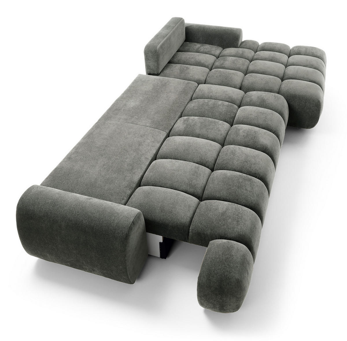 ECKSOFA 340 cm Valerio II, Schlaffunktion, Bettkasten, Rechts, Dunkelgrau - Dunkelgrau, Holz (177/340cm) - Emporius