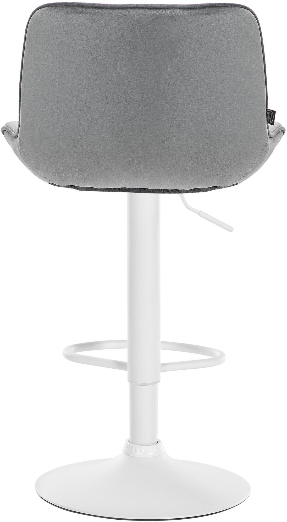 BARHOCKER Vulcano Samt weiß grau - Weiß/Grau, Textil/Metall (49/106/51cm) - TPFLiving