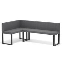 ECKBANK links SANA U Webstoff glatt, 142/196 cm Dunkelgrau - Dunkelgrau, Textil/Metall (142/196cm) - Idohome