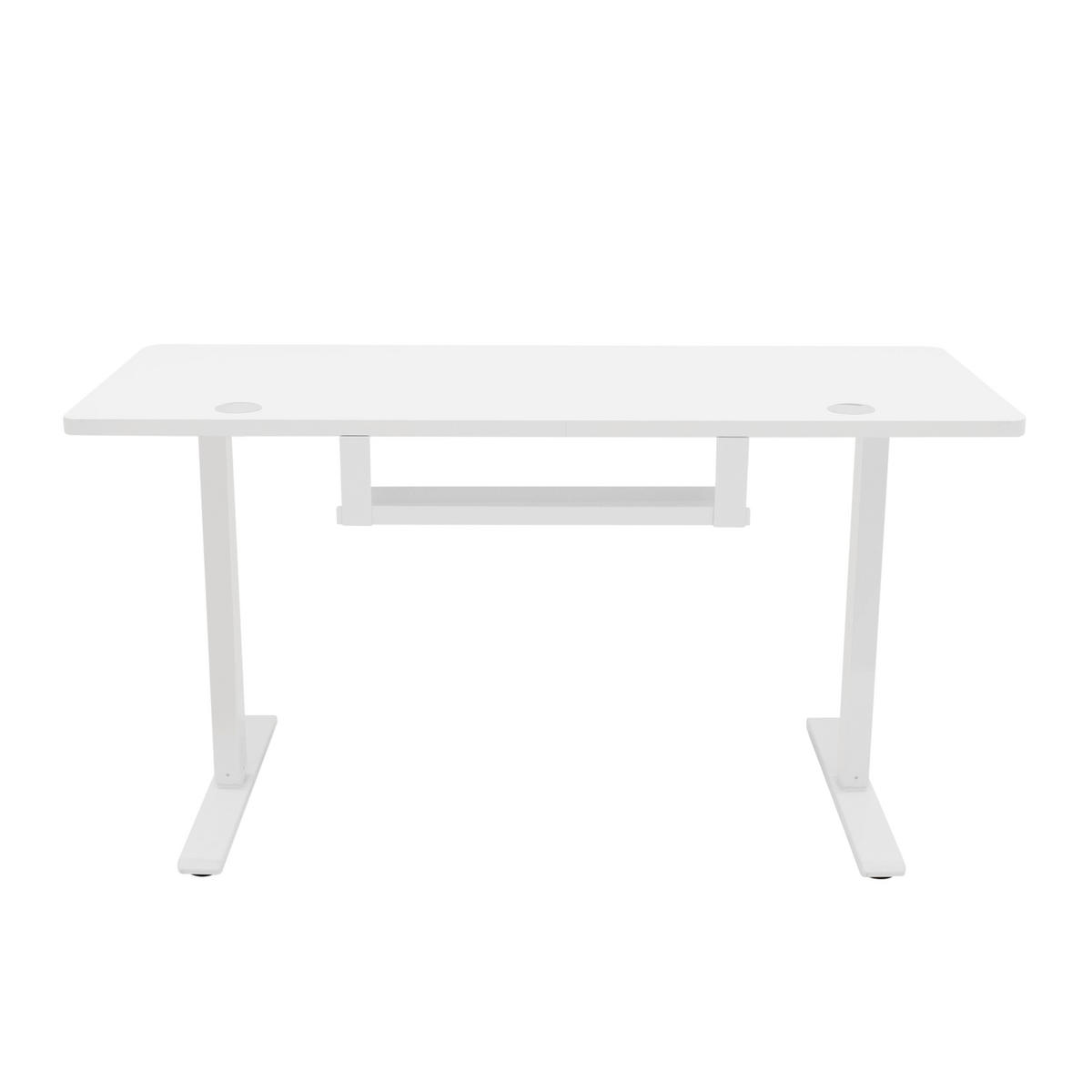 SCHREIBTISCH Elektrisch höhenverstellbar mit Schublade – 120 cm x 60 cm - Weiß, Metall (60/120/118cm) - Monstershop