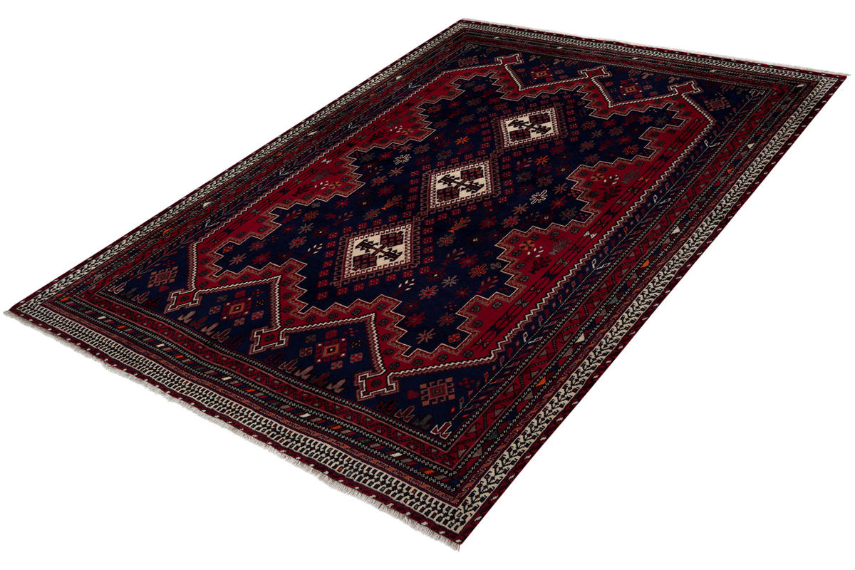 ORIENTTEPPICH handgeknüpft Afshar Blau 241/176 cm Schurwolle - Blau, Textil (176/241cm) - Looma