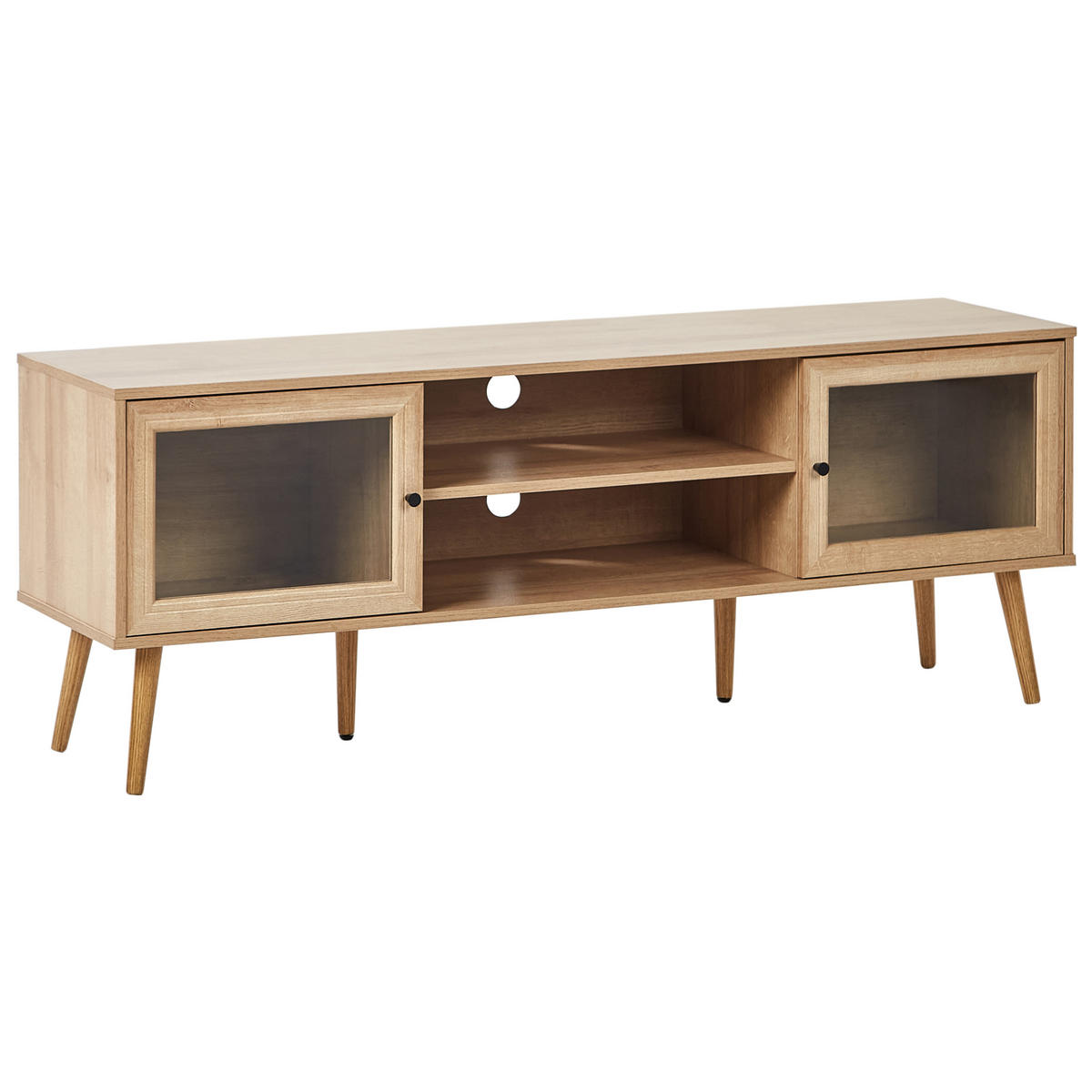 TV-MÖBEL Heller Holzfarbton Albany - Hellbraun, Holzwerkstoff (150/56/39cm) - Beliani