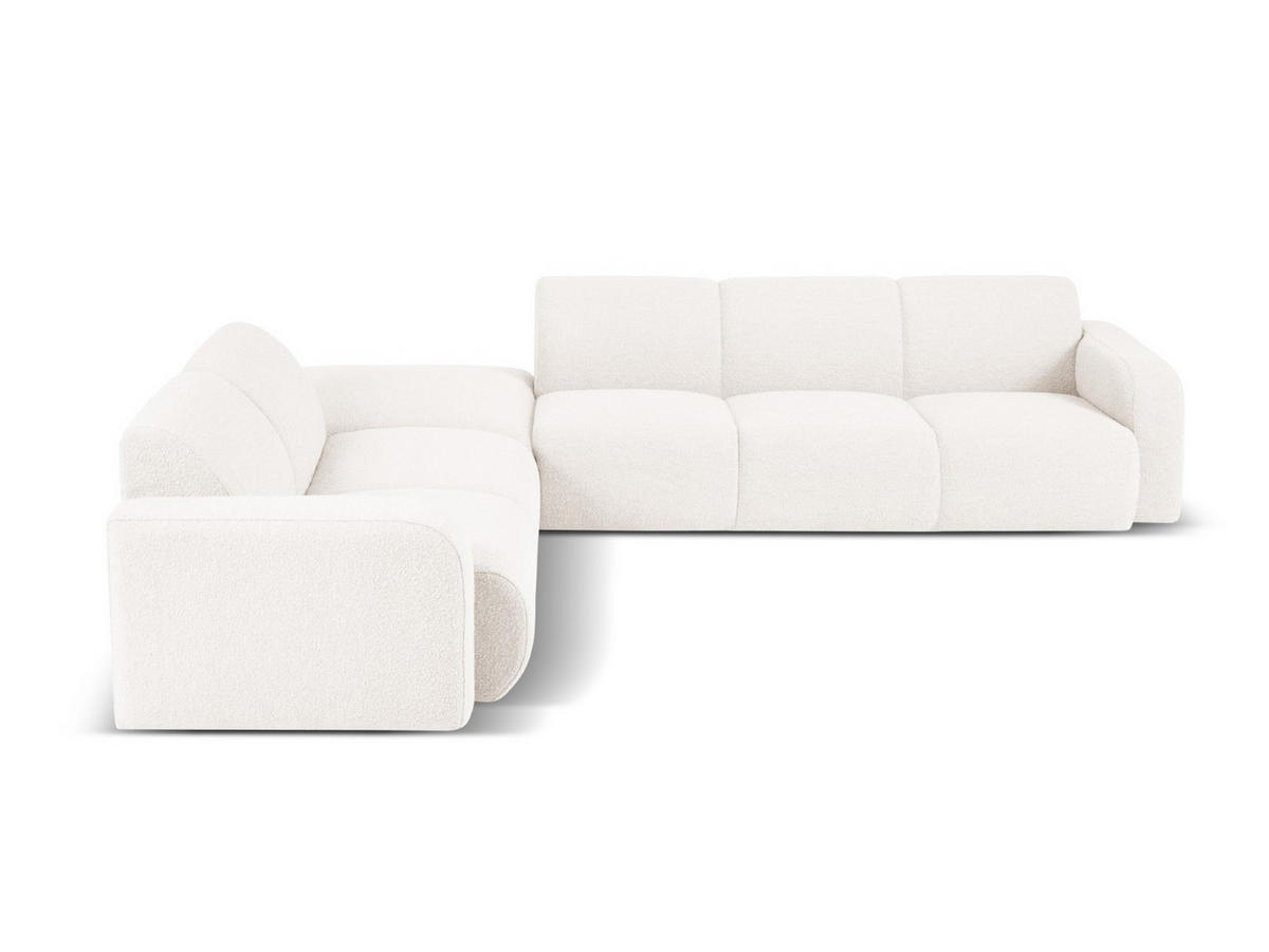 ECKSOFA links Molino aus Boucle weiß 6 Sitzplätze - Weiß, Textil (250/315cm) - Micadoni