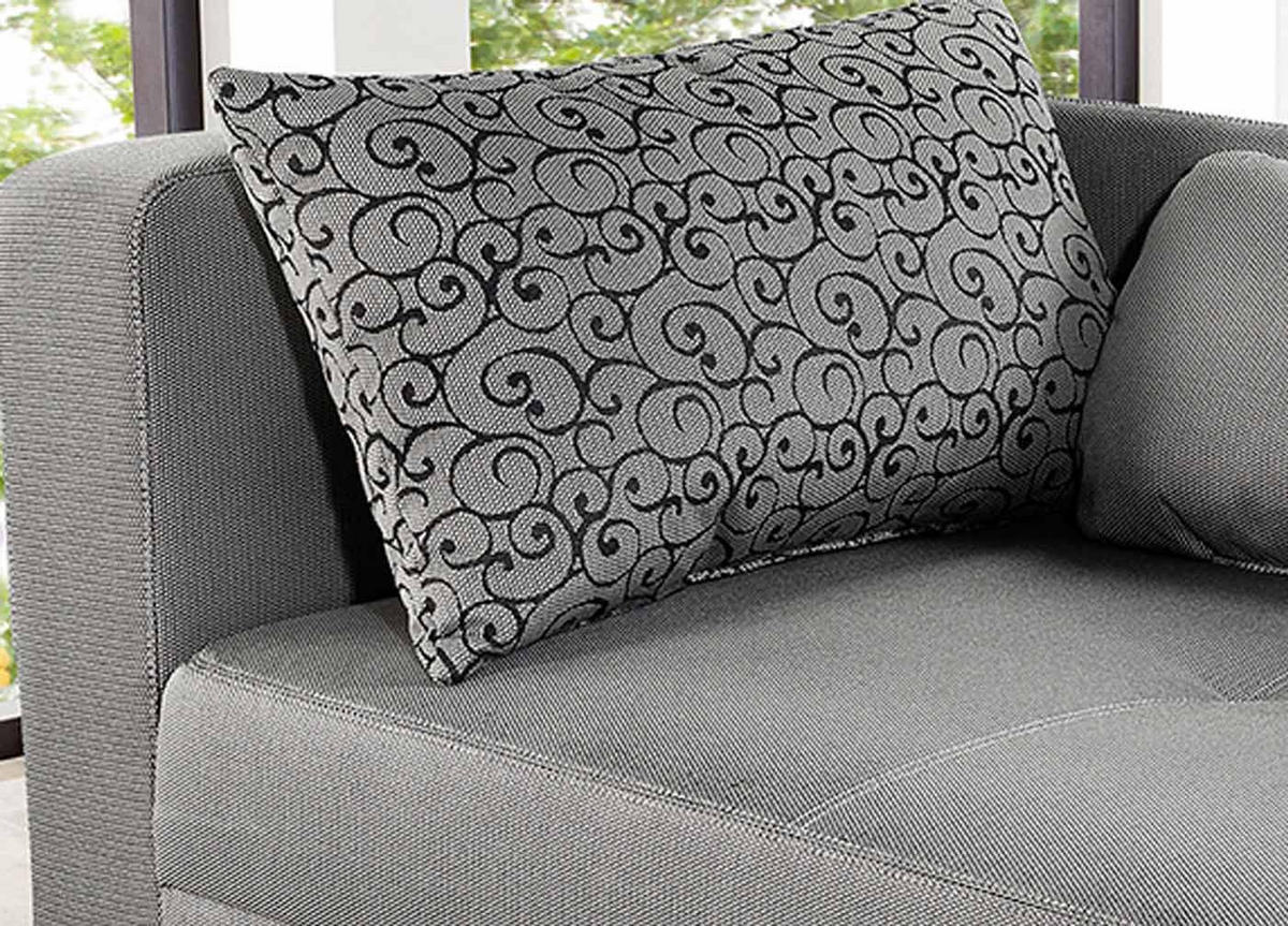 RÉCAMIERE-SCHLAFSOFA mit Bettkasten, Federkern, seitenverkehrt montierbar 149/90/80 cm, Liegefläche 200/84 cm, Webstoff Hellgrau / 15122 - Chromfarben/Hellgrau, Textil/Metall (149/80/90cm) - luma-home