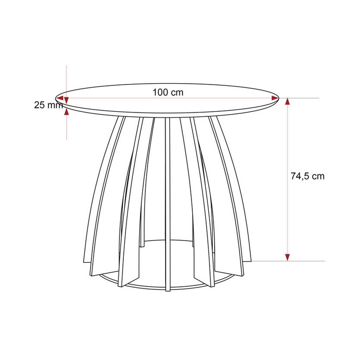ESSTISCH VENO 100/76 cm Scandic-Buche - Buchefarben, Holzwerkstoff (100/100/76cm) - Idohome