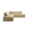 ECKSOFA TESSO II L-S Beige Kordstoff mit Schlaffunktion - Beige, Holz (254/254cm) - MASSENO
