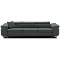 SOFA 3-SITZER MIT SCHLAFFUNKTION RIGATTO Dunkelgrau - Dunkelgrau, Textil (100/71/280cm) - Mebligo