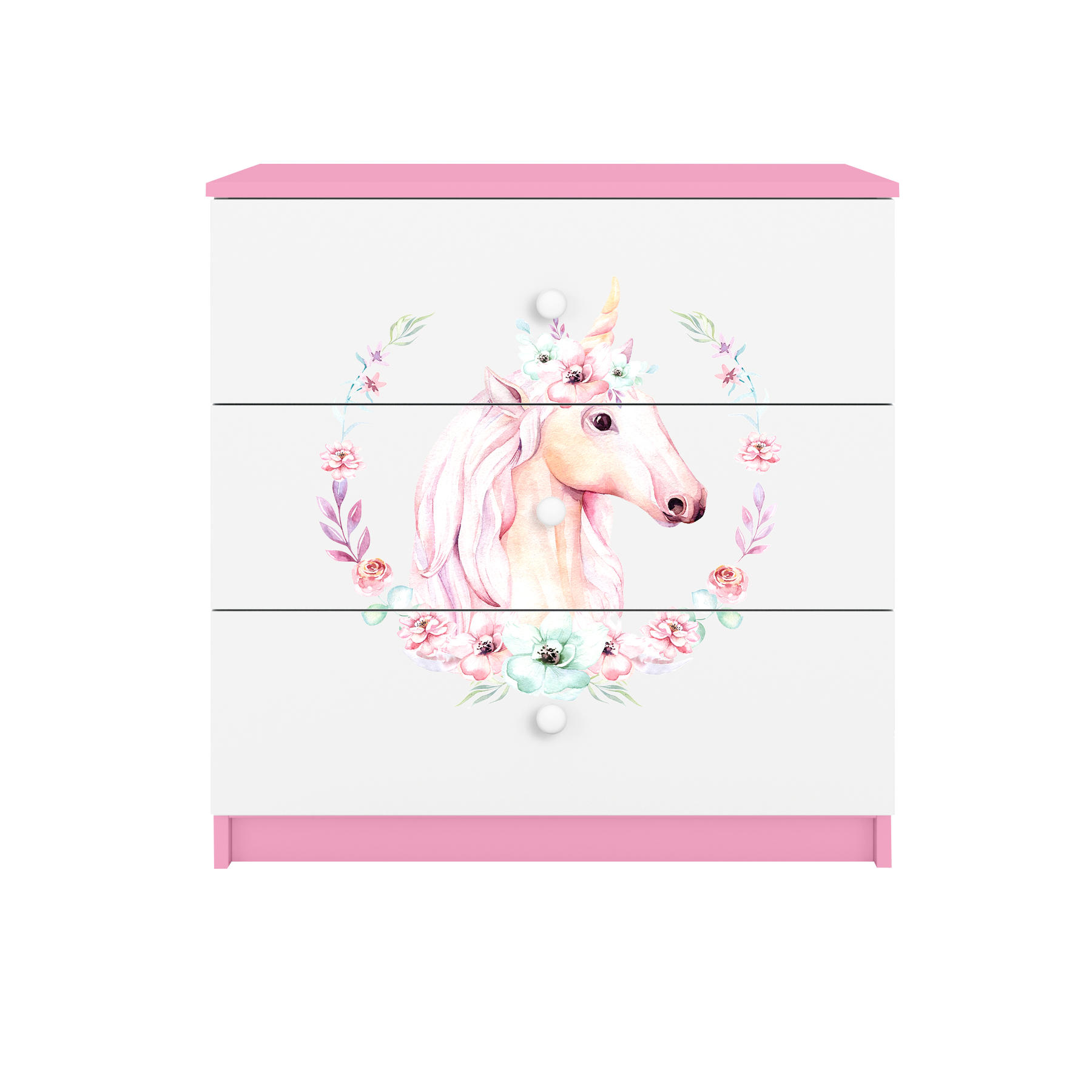 KOMMODE Babydreams Pferd 81/81/41 - Rosa, Holzwerkstoff (81/81/41cm) - RAUMHIRSCH FURNITURE