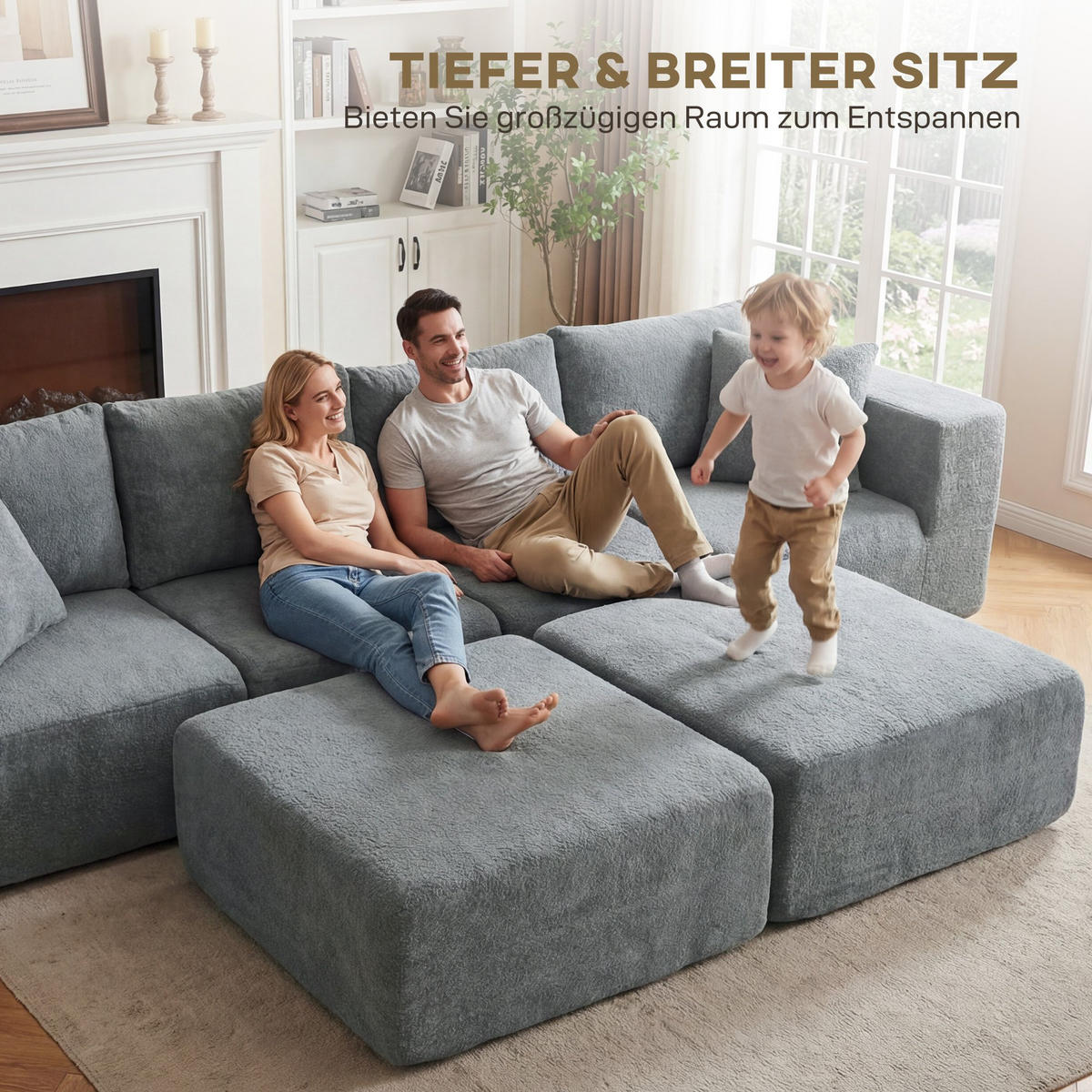 ECKSOFA Dunkelgrau 294.0/165.0/70.0 cm - Dunkelgrau, Textil (165/294cm)