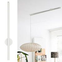 AUFHÄNGESYSTEM für eine Hängelampe - Single - 90cm - Mattweiß - Verstellbare Lampenaufhängung - Pendelleuchte Schieben und Drehen - Weiß, Metall (90/3/2cm) - Lightswing®