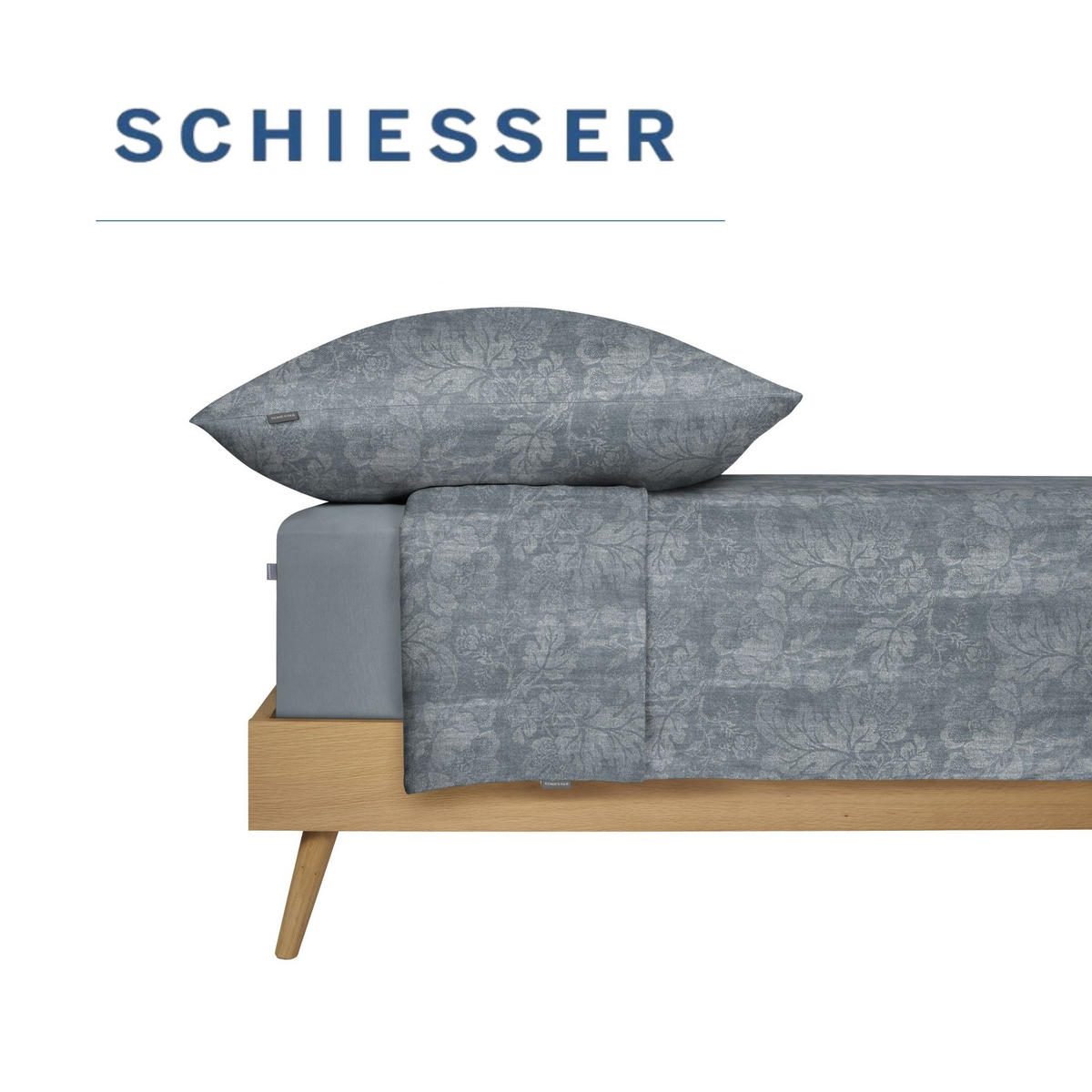 BETTWÄSCHESET Missy - Feinbiber - 2-Teilig - 135x200 cm - Grau - Grau, Textil (135/200cm) - SCHIESSER