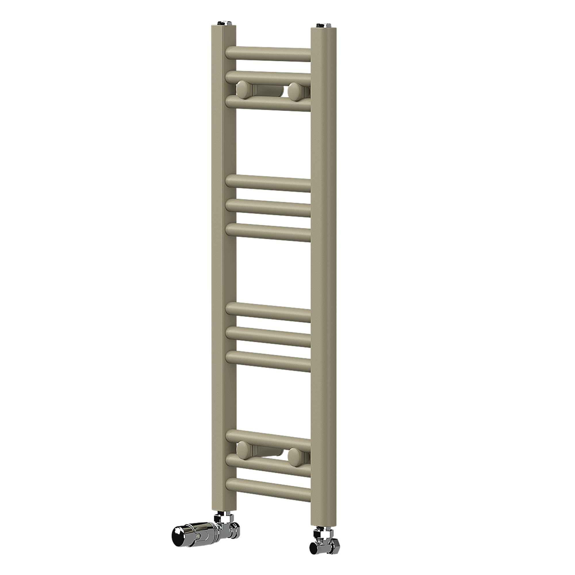 HANDTUCHHEIZKÖRPER 300 x 800 mm Beige mit Thermostatventil Badheizkörper gerade mit Seitenanschluss - Beige, Metall (30/80/3cm) - LuxeBath