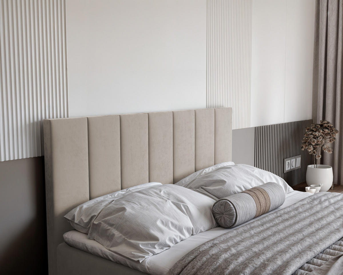BOXBETT ZELTO 200/200 cm, mit Matratze und Topper, Creme - Creme, Holzwerkstoff/Textil (200/200cm) - Idohome