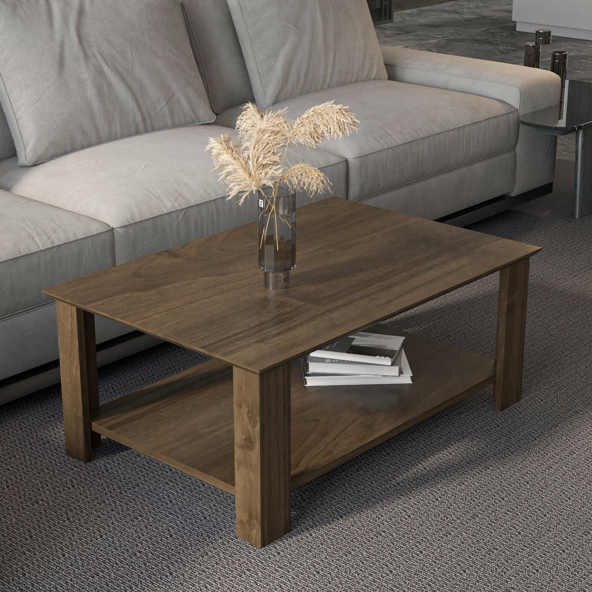 COUCHTISCH Leroy Nussbaum - Braun, Holzwerkstoff (90/60/37cm) - Decorotika