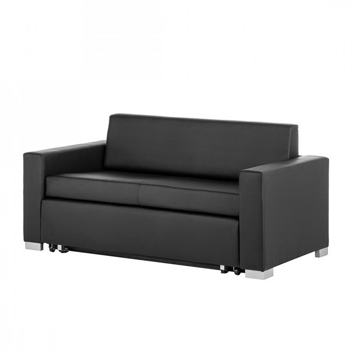 SCHLAFSOFA - Silberfarben/Schwarz, Kunststoff (193/90/90cm) - home24