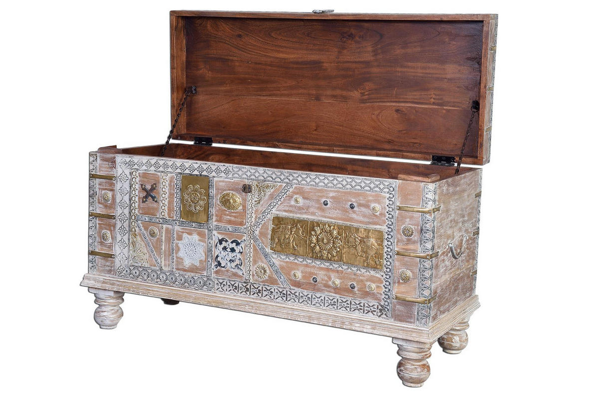 TRUHE aus Mangoholz - Perlmutt, Holz (100/57/40cm) - Giner y Colomer