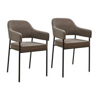 ESSZIMMERSTÜHLE SCARLETT (2er Set) - Schwarz/Braun, Textil/Metall (51/85/53cm) - SVITA