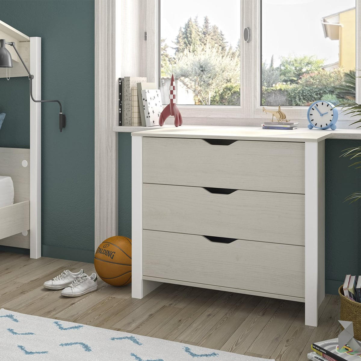 KOMMODE 3 Schubladen Nairobi - L88 x H80 x P43 cm - Grau, Holzwerkstoff (43/80/88cm) - Calicosy