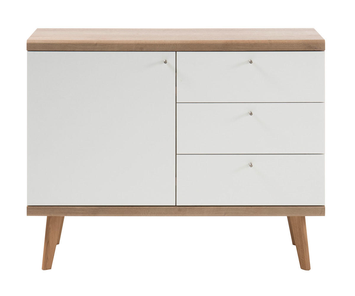 SIDEBOARD Merle Eiche Riviera / weiß 107 / 40 / 83cm - Eichefarben/Weiß, Holz/Holzwerkstoff (107/83/40cm) - Feldmann-Wohnen