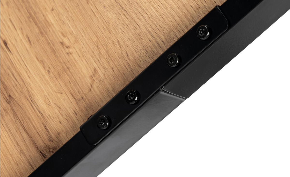 ESSTISCH Holzoptik 120x75 mit Metallgestell - Braun, Holz/Metall (120/75/75cm) - Urban Meuble