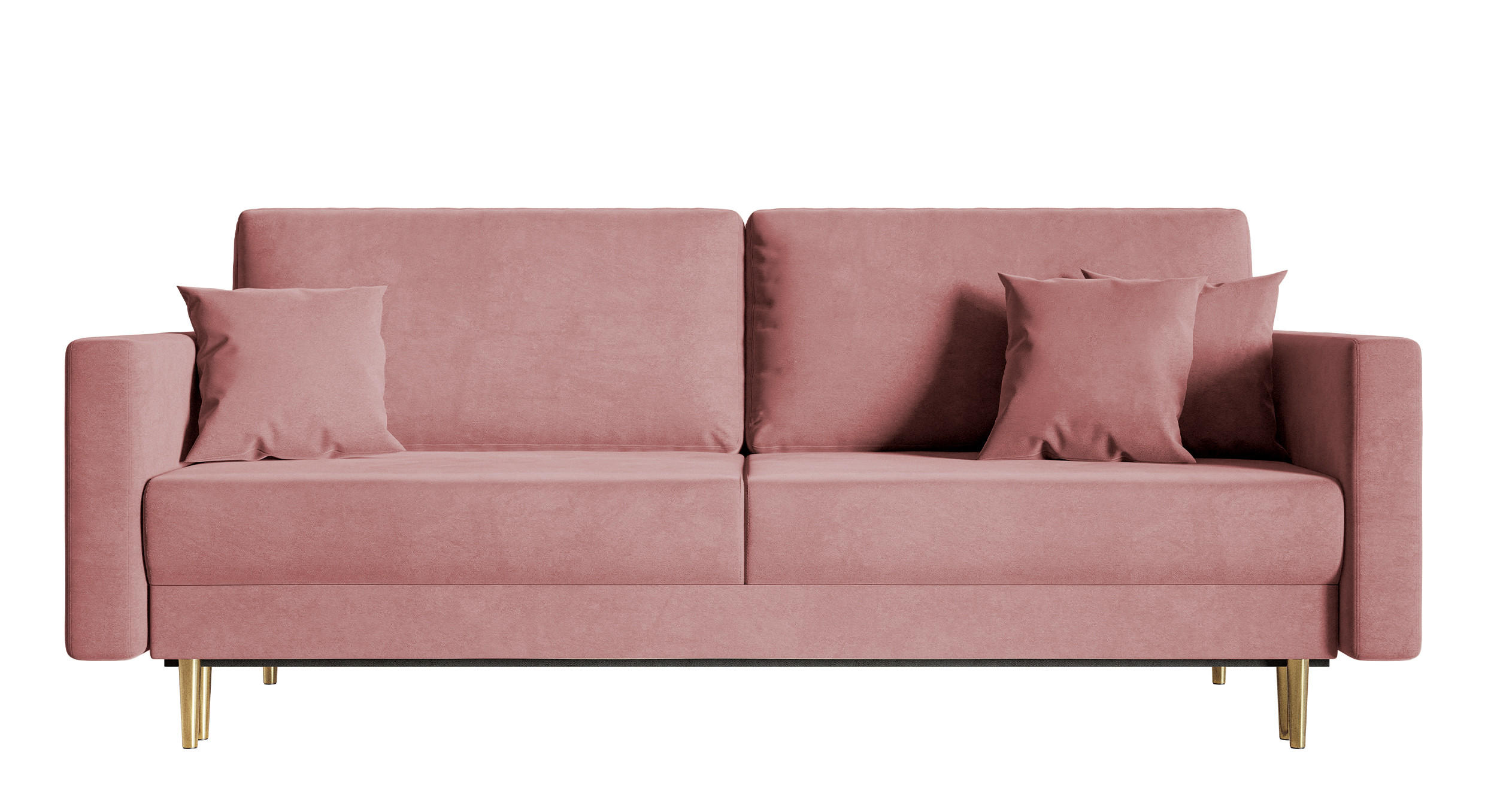 SCHLAFSOFA Valico Rosa hydrophober Samt - Pink/Goldfarben, Textil/Metall (230/90/97cm) - Selsey