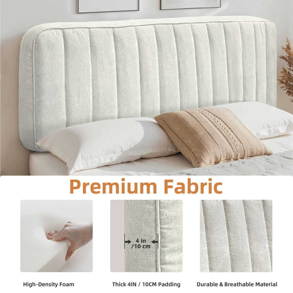 KOPFTEIL Kaschmir-Leinen-Mischgewebe 60*100cm - Beige, Textil (10/60/100cm) - Vercart