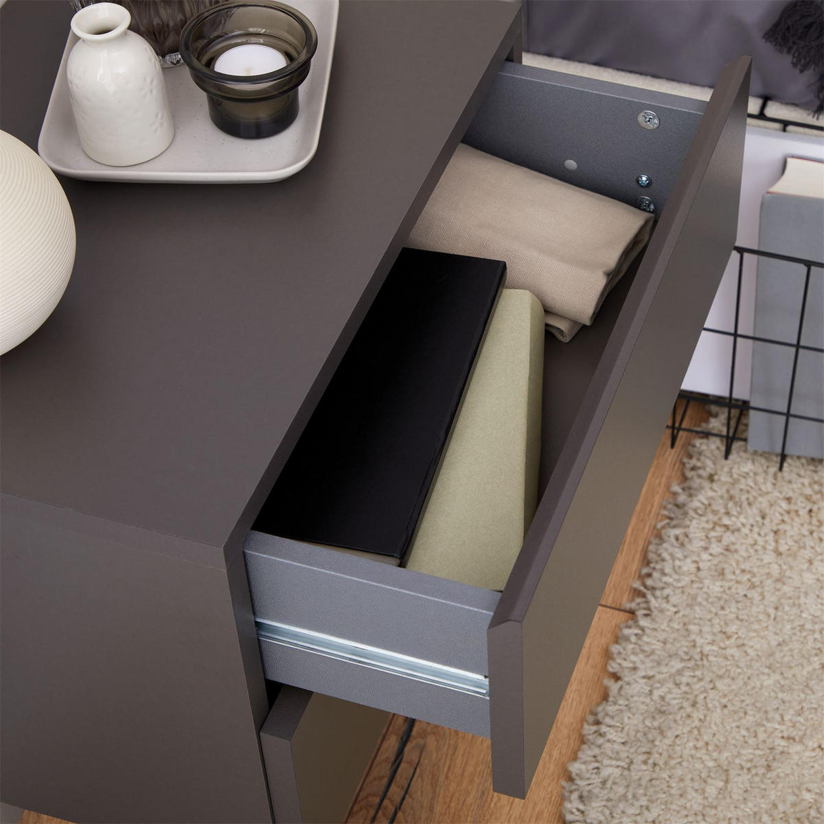 HÄNGENDER NACHTTISCH ANNI grau - Grau, Holzwerkstoff (42/29/30cm) - CARO-Möbel