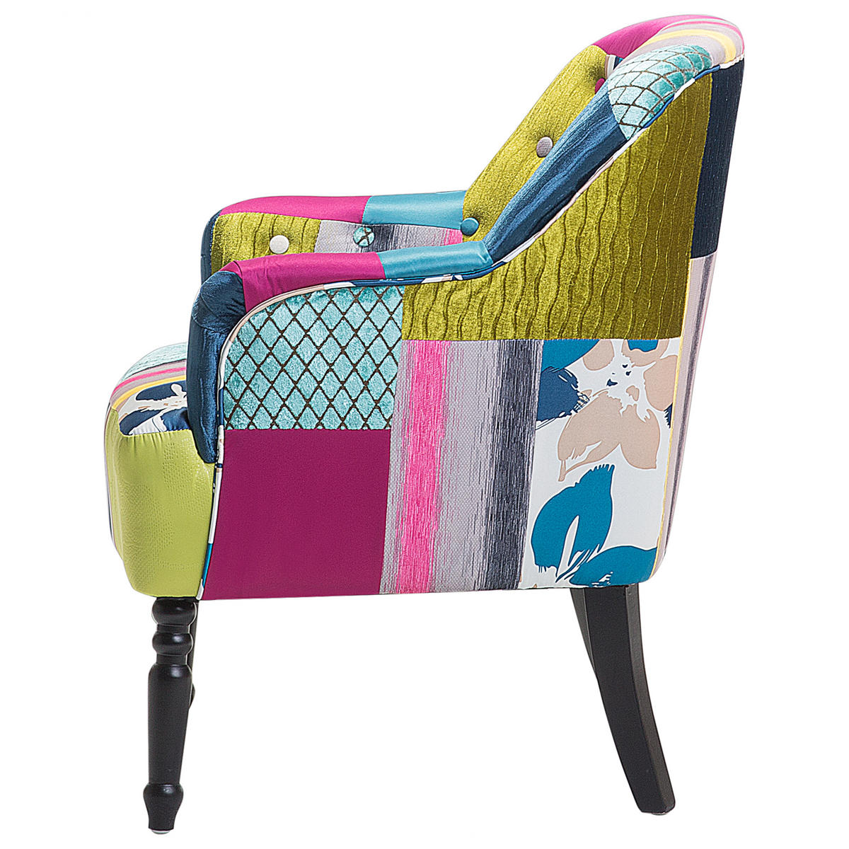 SESSEL Polsterbezug Bunt Mandal - Multicolor, Holz/Textil (59/86/57cm) - Beliani