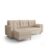 ECKSOFA SKANDI Cosmic 10 Links mit Schlaffunktion - Beige, Textil (230/145cm) - Bedante