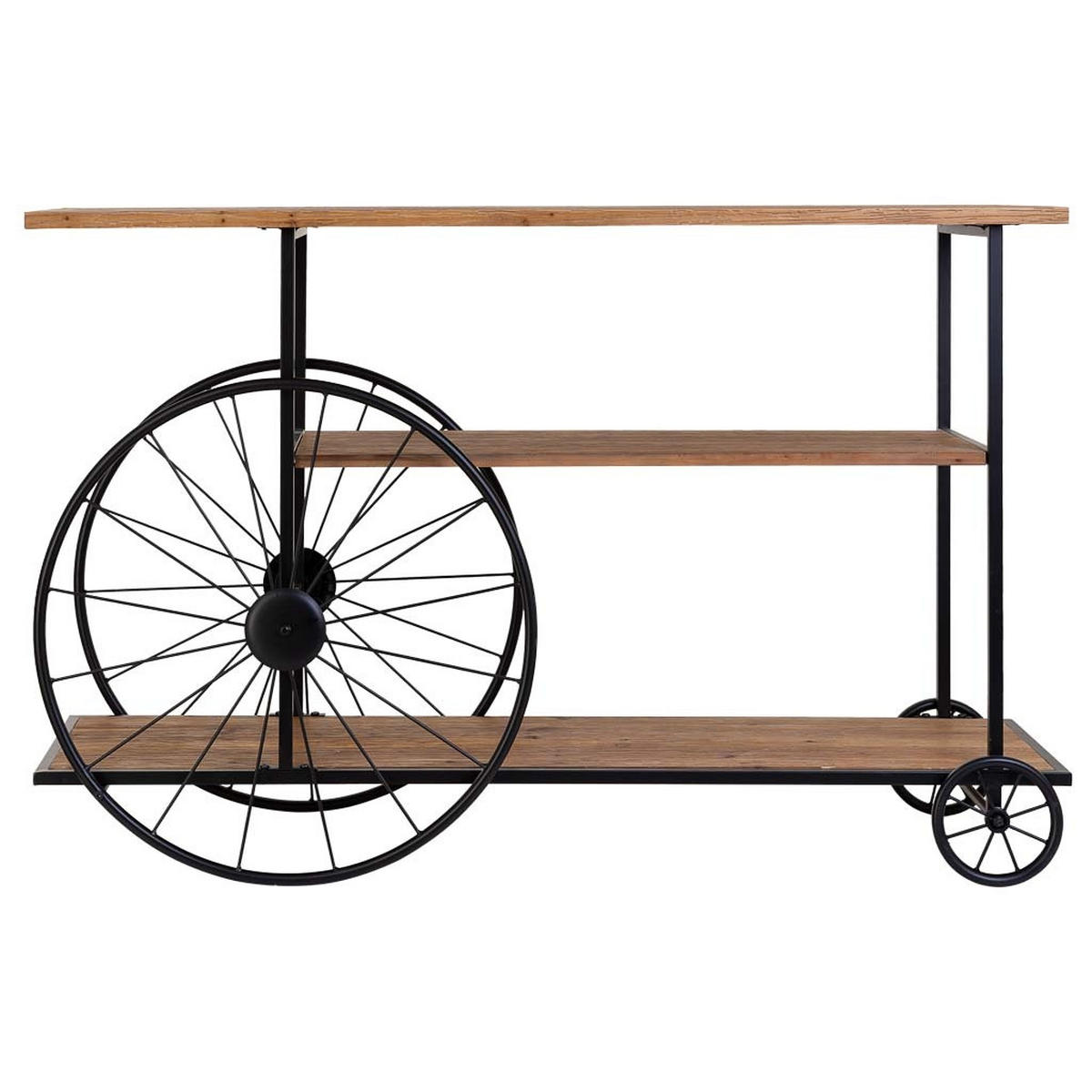 KONSOLENTISCH aus Metall und Holz, schwarz, 120x42x78cm - Schwarz, Holz (80/122/44cm) - Wanderlust