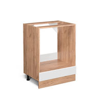 HERDUMBAUSCHRANK R-Line Weiß Hochglanz 60 cm ohne AP - Honigeiche/Weiß Hochglanz, Holzwerkstoff (60/81.6/46cm) - Vicco