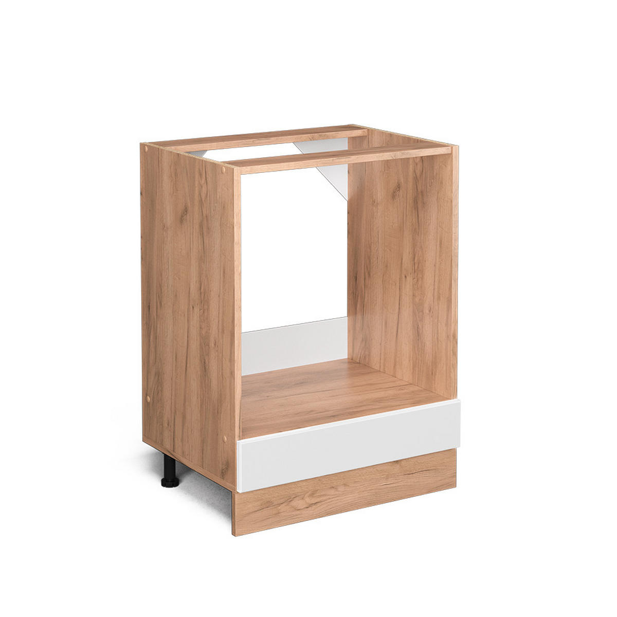 HERDUMBAUSCHRANK R-Line Weiß Hochglanz 60 cm ohne AP - Honigeiche/Weiß Hochglanz, Holzwerkstoff (60/81.6/46cm) - Vicco