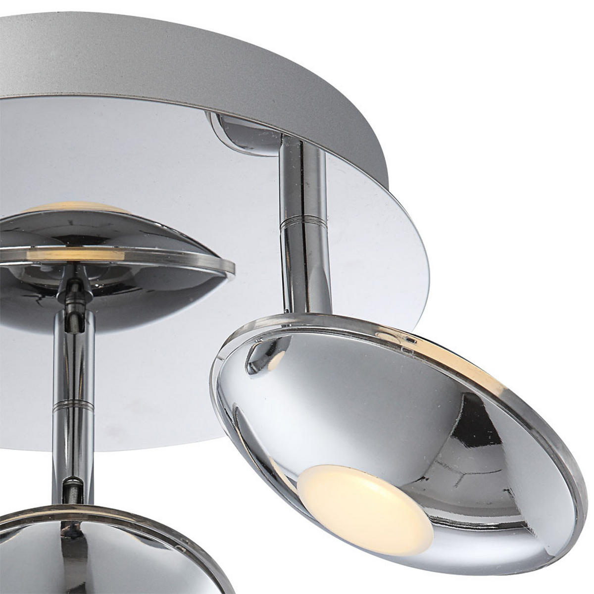 LED DECKENLEUCHTE Chrom Silber satiniert 3 Flammig - Silberfarben, Metall (20/20/15cm) - Globo Lighting