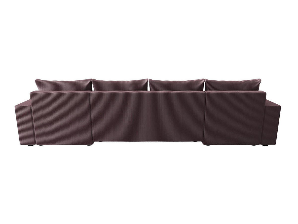 WOHNLANDSCHAFT HEWLET U BIS Zoom 17 mit Schlaffunktion - Dunkelrosa, Textil (305/90/140cm) - Bedante