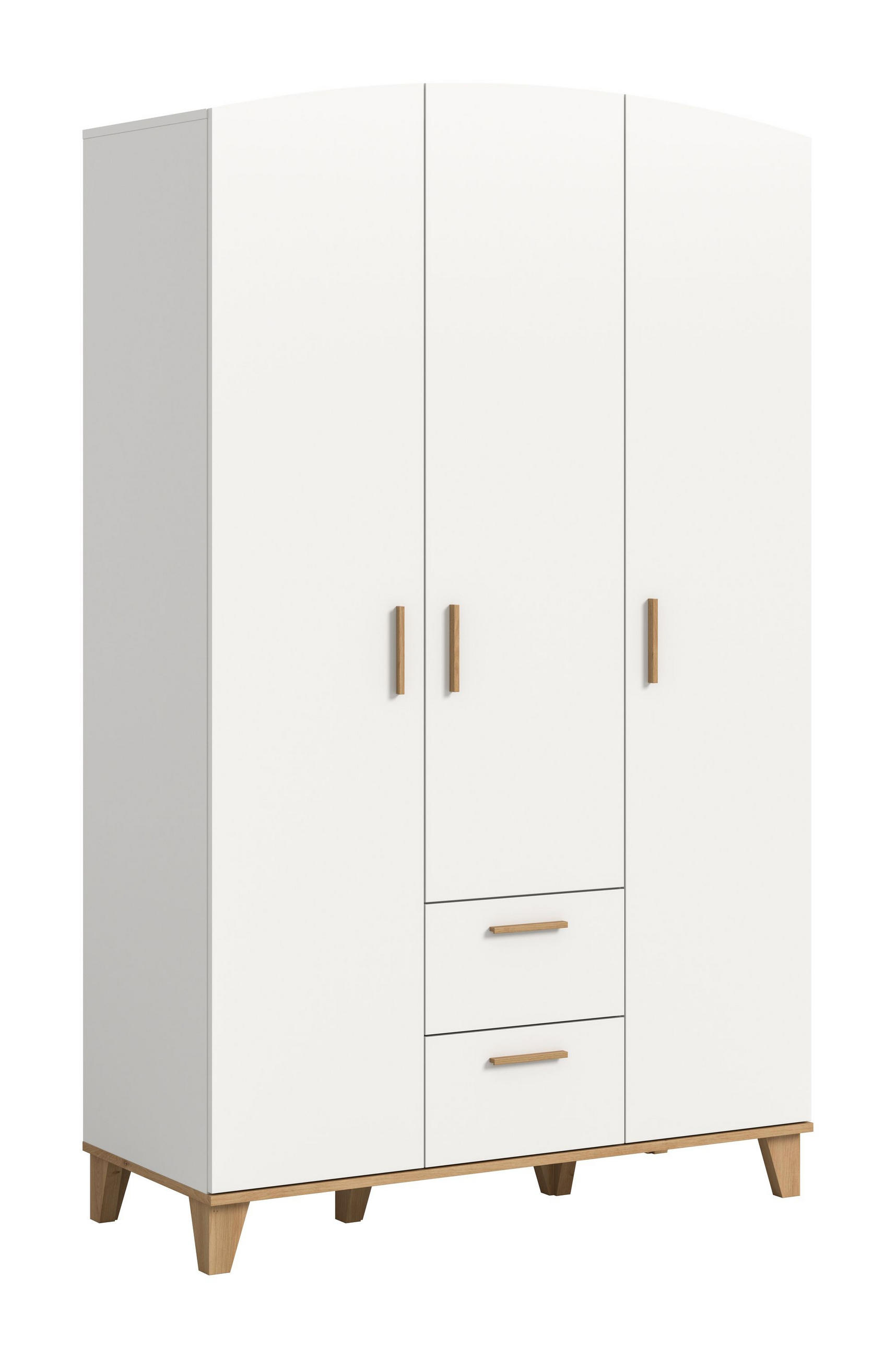 KLEIDERSCHRANK 3-türig STELLA (B/H/T: ca. 122/198/51 cm) in weiß/weiß - Weiß, Holzwerkstoff (122/198/51cm)