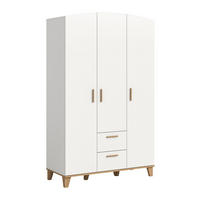 KLEIDERSCHRANK 3-türig STELLA (B/H/T: ca. 122/198/51 cm) in weiß/weiß - Weiß, Holzwerkstoff (122/198/51cm)