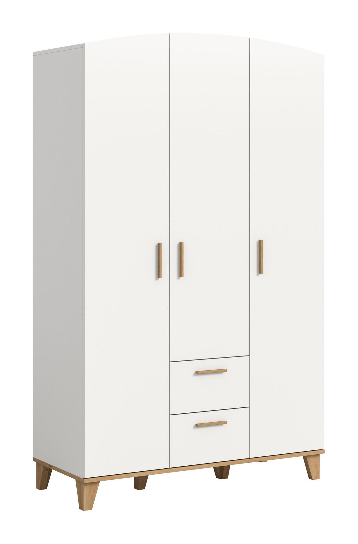 KLEIDERSCHRANK 3-türig STELLA (B/H/T: ca. 122/198/51 cm) in weiß/weiß - Weiß, Holzwerkstoff (122/198/51cm)