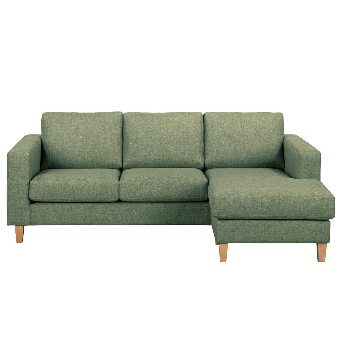 ECKSOFA 2-SITZER mit Longchair - Buchefarben/Pinienfarben, Holz/Buchenholz (214/140cm) - home24