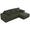 ECKSOFA TRENTINO L Grün Boucle - Rechts - Schwarz/Grün, Textil (164/266cm) - MKS