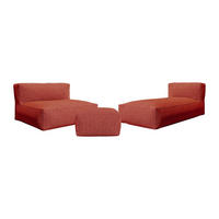 GARTENSITZGRUPPE im Set - 4 -Sitzer - Olefin - terracotta - NOUMARA - Braun, Textil - Vente-Unique