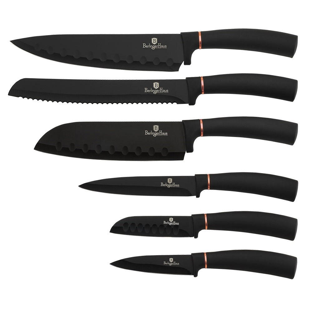 MESSERSET Schwarz 30/10/30 cm BH2337 - Schwarz, Metall - Berlinger Haus